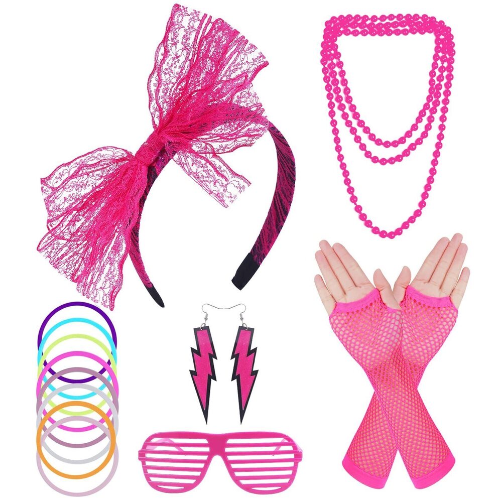 3734 80s Costumes For Women, Women's Neon Accessoriess Fancy